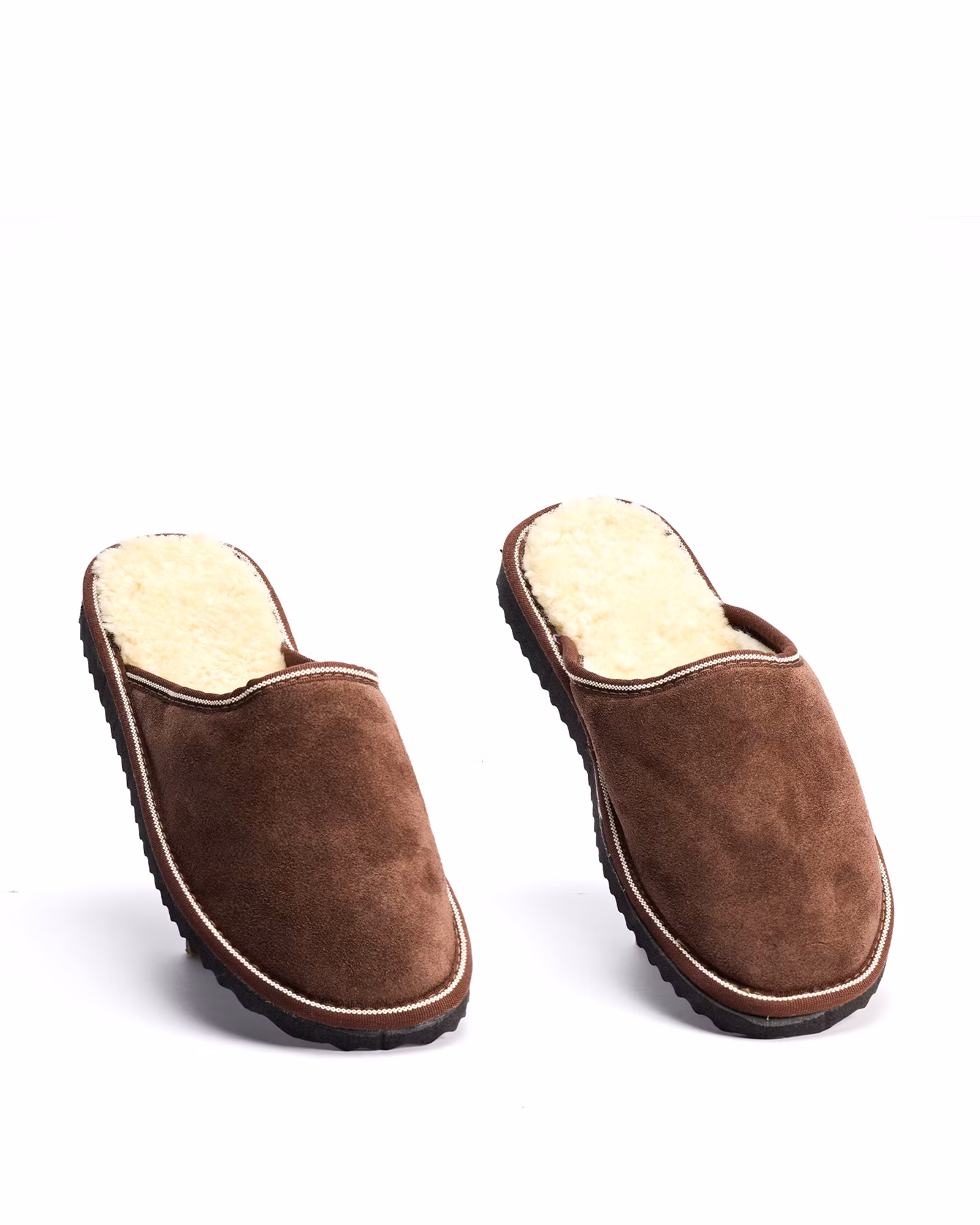 Mocka Slippers i Fårskinn SÄLEN, Brown