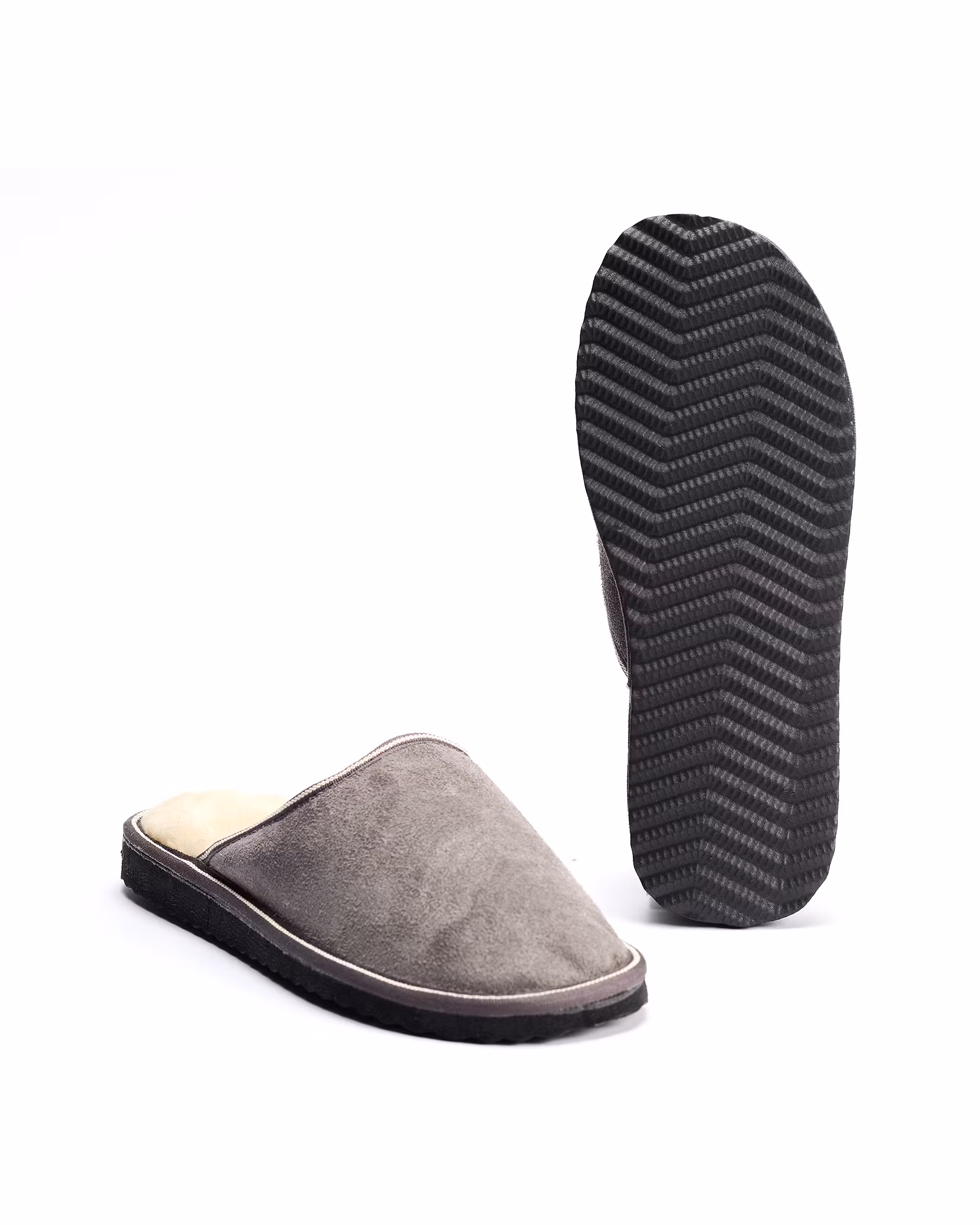 SÄLEN Fårskinn Slippers, Ljusgrå