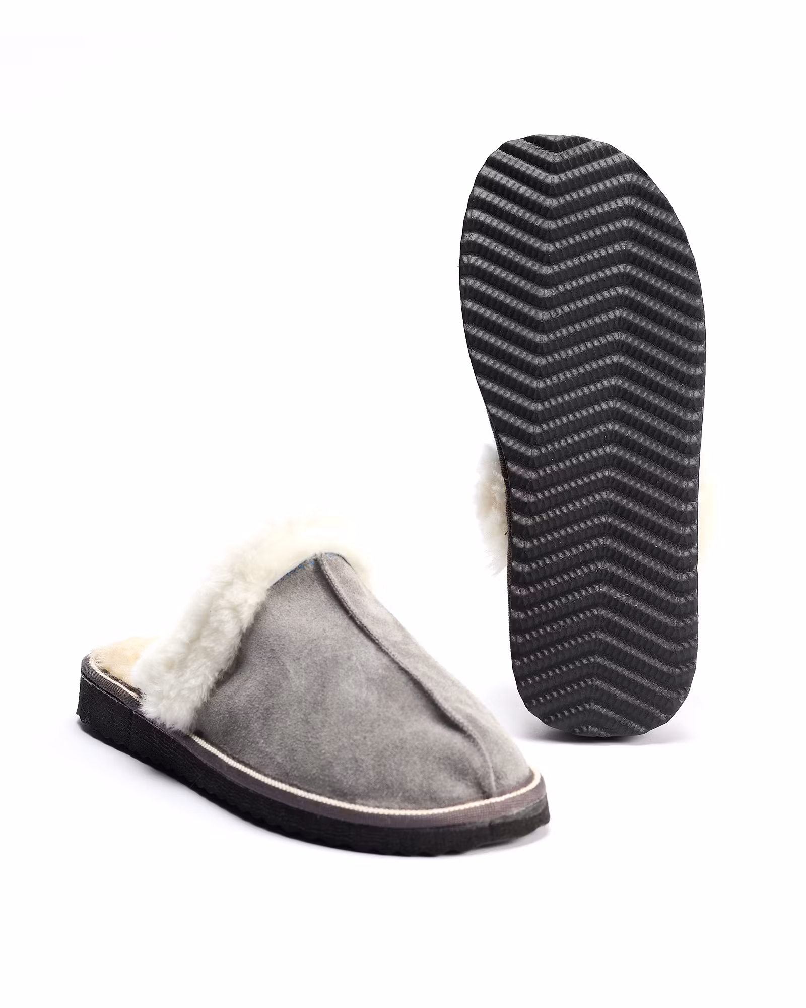 Fårskinn Slippers FJÄLL, Ljusgrå