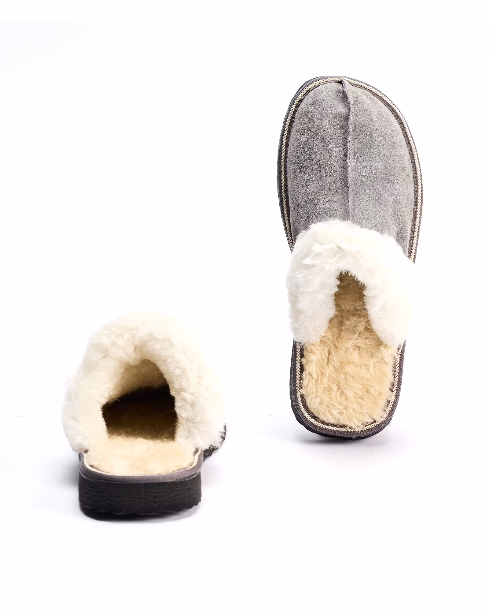 Fårskinn Slippers FJÄLL, Ljusgrå