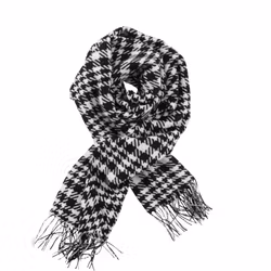 Oversize Halsduk 175x55cm, Svart/Vit