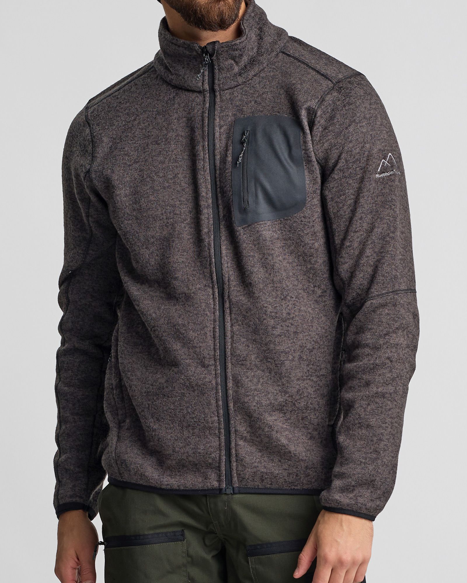 Jacka Flatfleece Herr, Svart-Melange