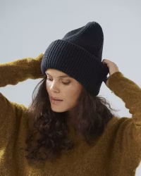 Ribbed Oversized Beanie, Marin