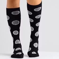 Bambu Stödstrumpa Big Dots, Svart  1-Par