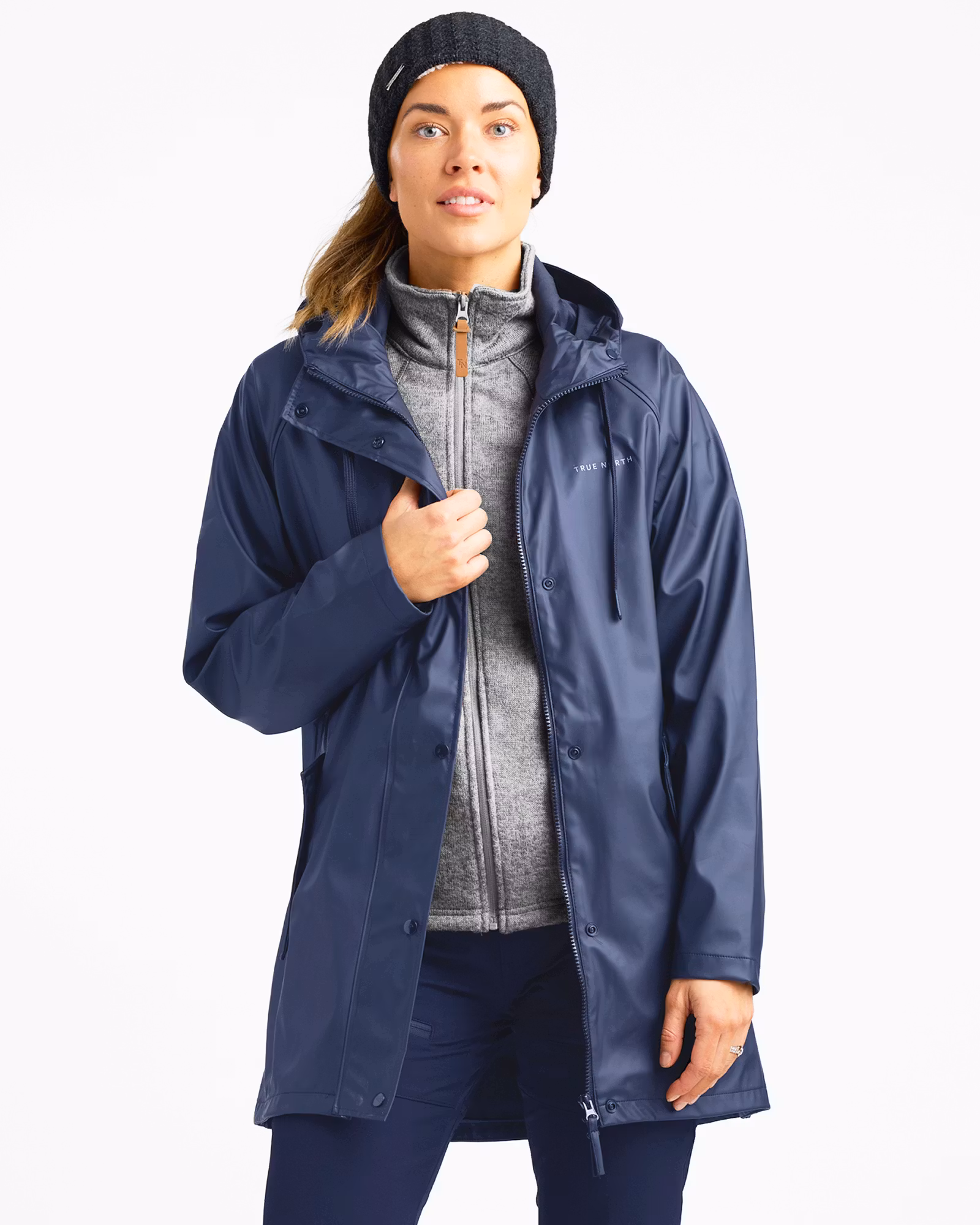 Regnjacka PU Mid-Coat Dam, Dk. Blue