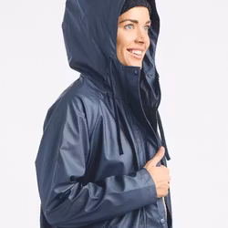 Regnjacka PU Mid-Coat Dam, Dk. Blue