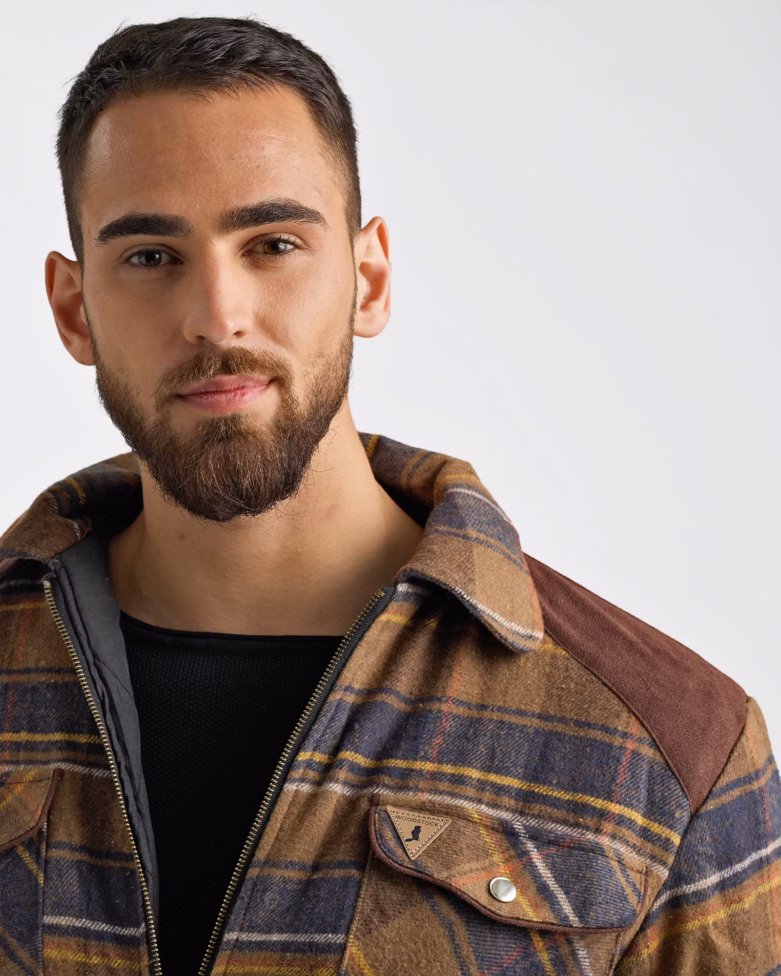Overshirt Fodrad Flanell - Herr Brun/Blå
