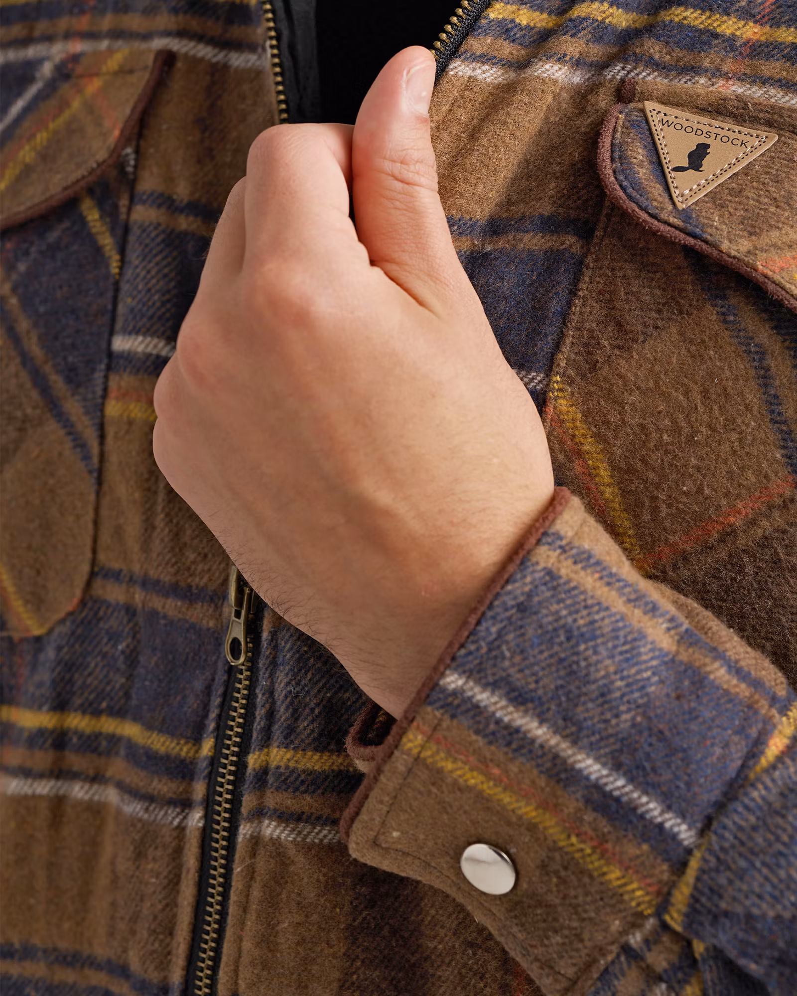 Overshirt Fodrad Flanell - Herr Brun/Blå