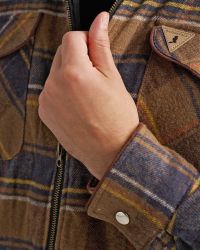 Overshirt Wood Fodrad Flanell Herr, Brun/Blå