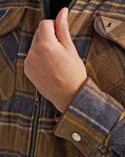 Overshirt Wood Fodrad Flanell Herr, Brun/Blå