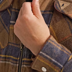 Overshirt Fodrad Flanell - Herr Brun/Blå