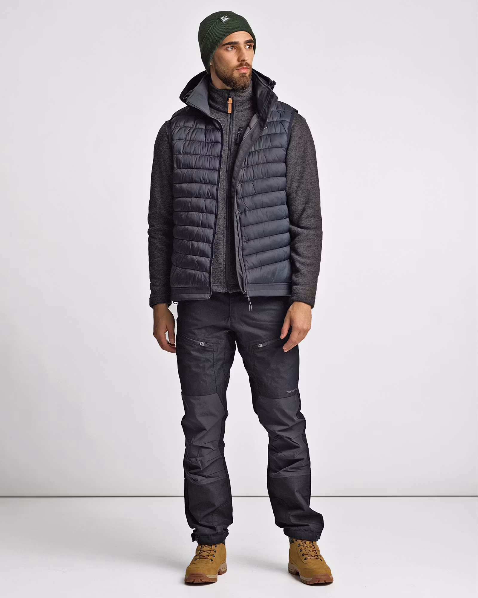 Flatfleece jacka Herr – Black