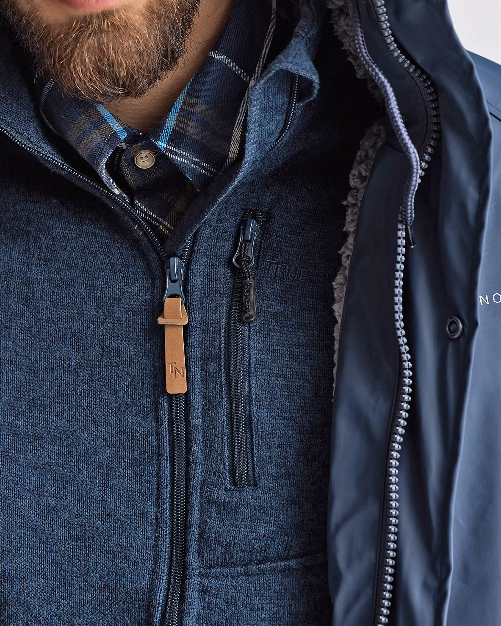 Flatfleece jacka Herr – Ink blue