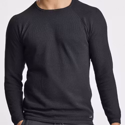 Stickad Tröja Cotton Herr – Svart