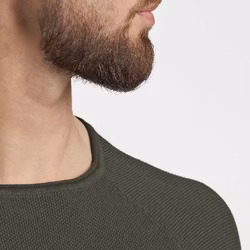 Stickad Tröja Cotton Herr – Oliv