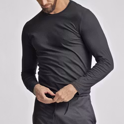 Long Sleeve Herr, Black