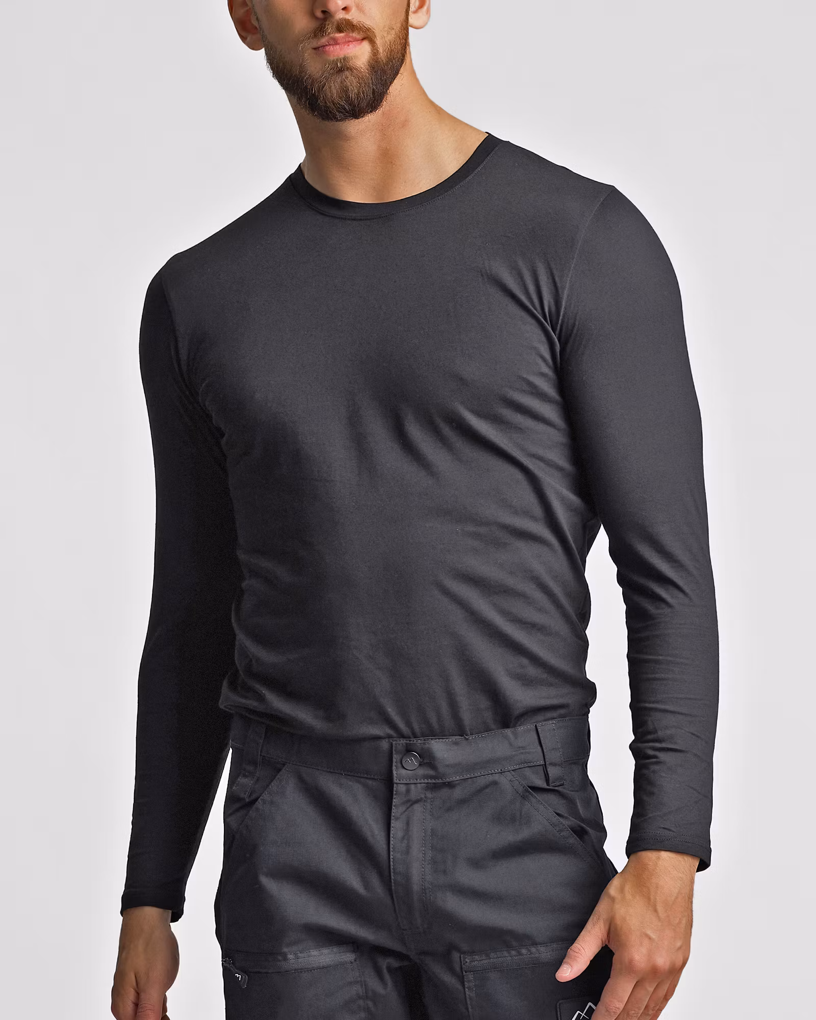 Long Sleeve Herr, Black
