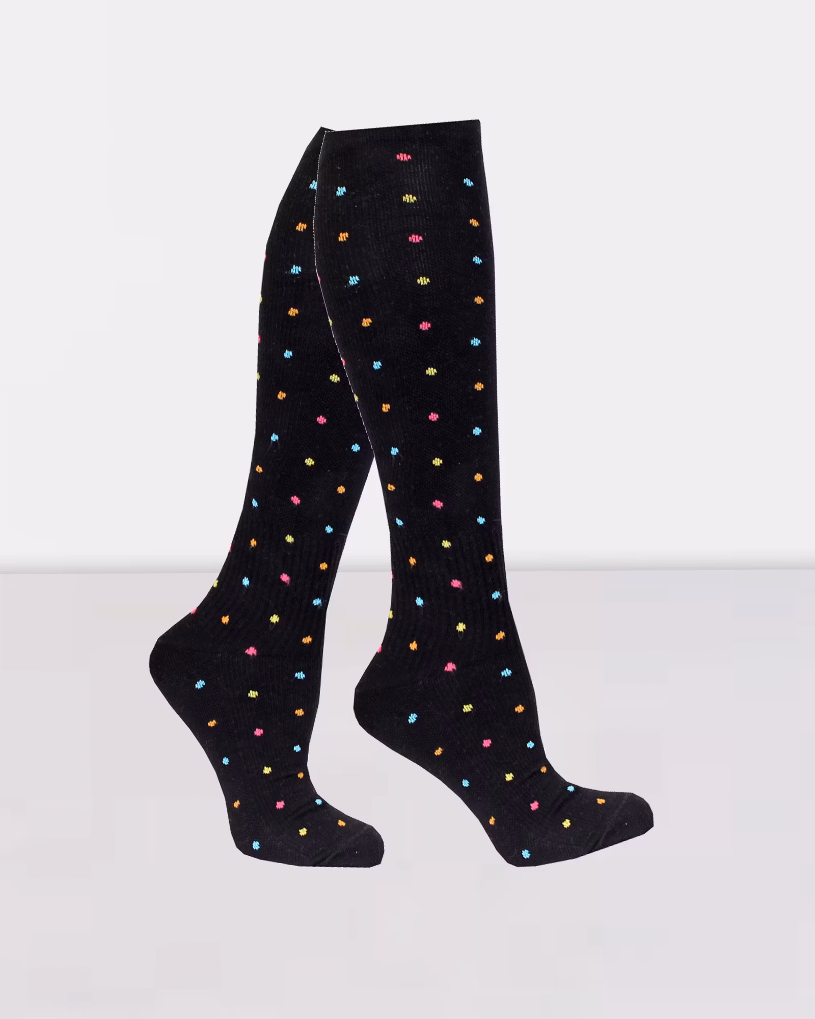 Stödstrumpa Small dots, Svart  1-par