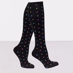 Stödstrumpa Small dots, Svart  1-par
