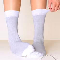 Organic Cotton Mini-Stripe, Vit-Grå 3-Par