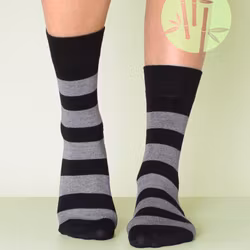 Stumpor i Bambu 3-Par, Block-Stripes Svart-Grå