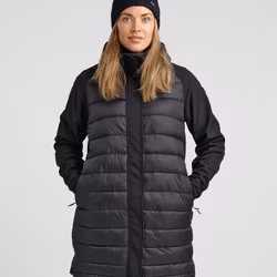 Long Jacket Softshell-Hybrid Dam, Svart