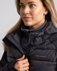 Long Jacket Softshell-Hybrid Dam, Svart