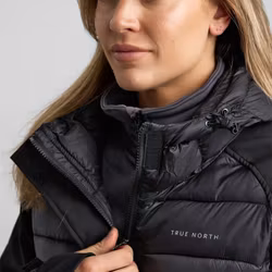 Long Jacket Softshell-Hybrid Dam, Svart