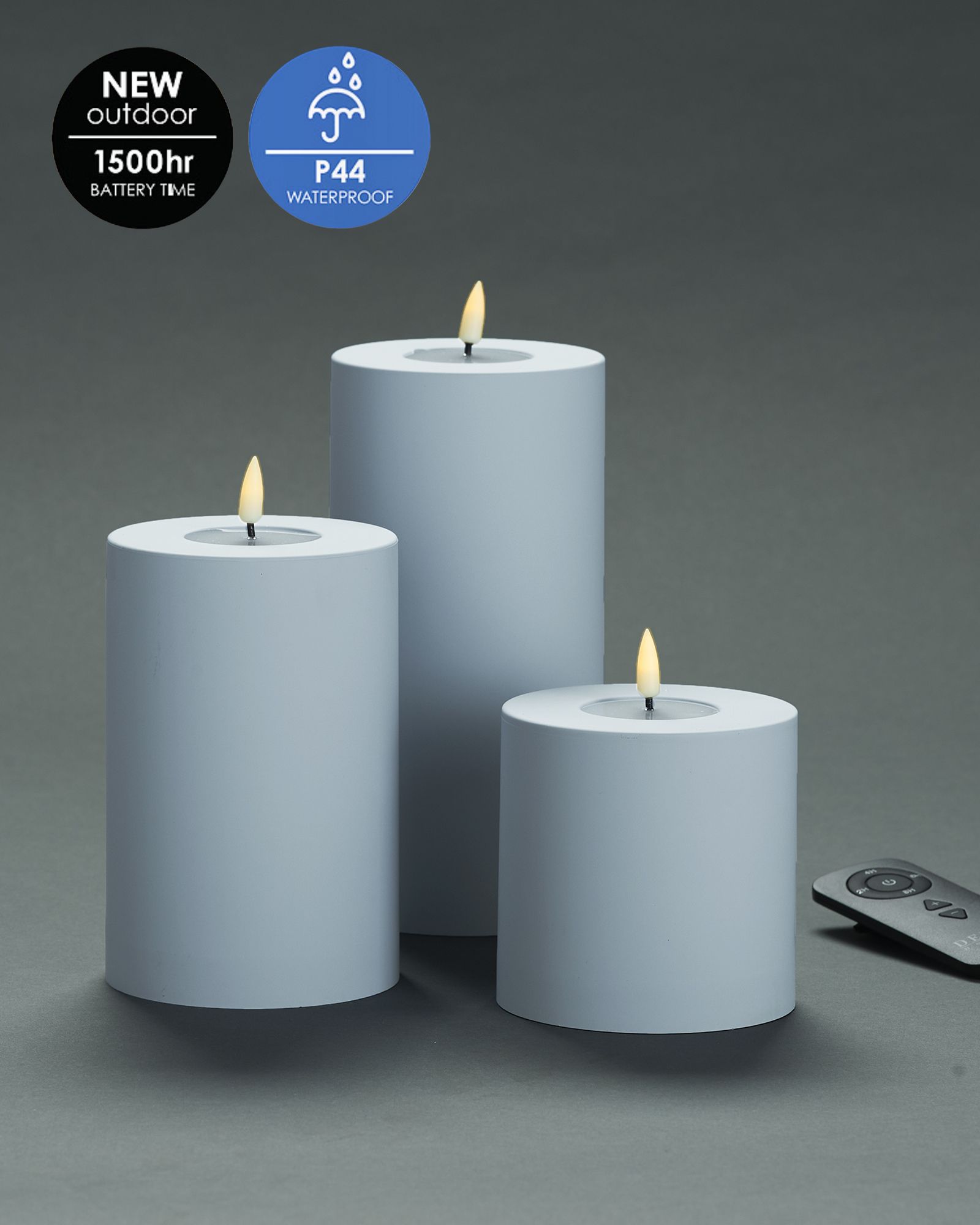 Utomhus LED-Blockljuspaket Ø10cm - Set av 3st