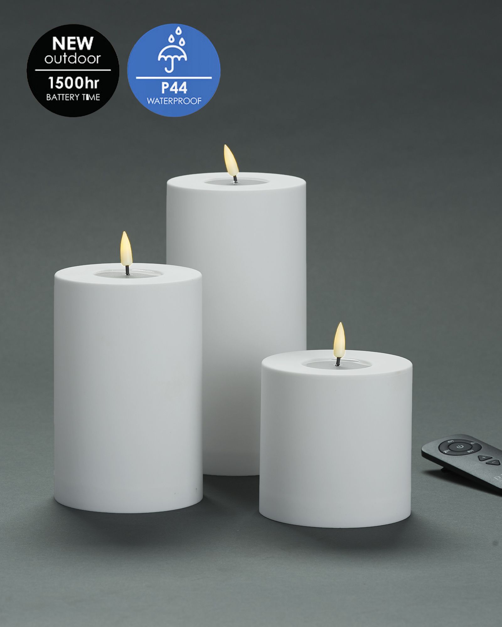 Utomhus LED-Blockljuspaket Ø10cm - Set av 3st