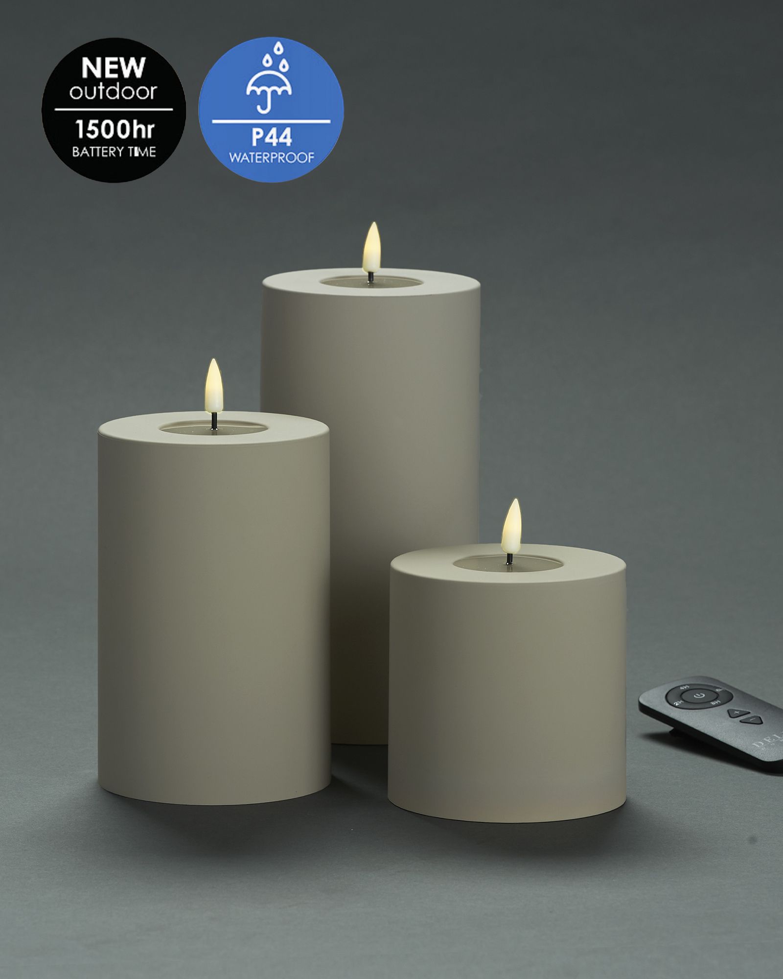 Utomhus LED-Blockljuspaket Ø10cm - Set av 3st