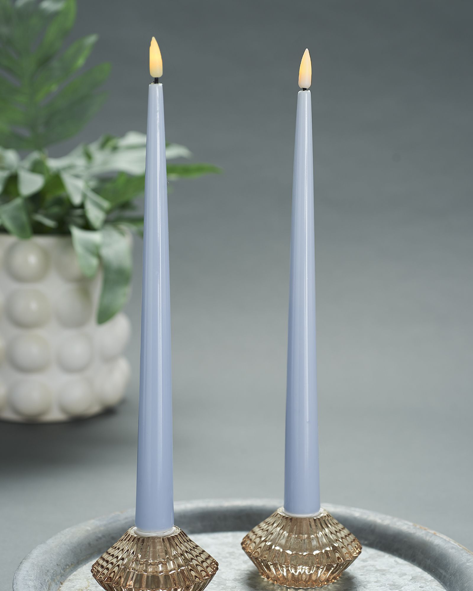 Deluxe LED-Shiny Dinner Candles – Real Flame H38, Set av 2