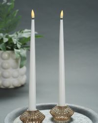 Deluxe LED-Shiny Dinner Candles – Real Flame H38, Set av 2