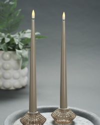 Deluxe LED-Shiny Dinner Candles – Real Flame H38, Set av 2