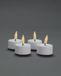Deluxe LED-Värmeljus VITA Ø 3,5 - Real Flame, Set av 4st