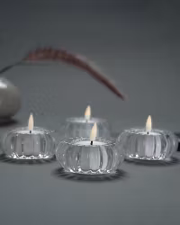 Deluxe LED-Värmeljus VITA Ø 3,5 - Real Flame, Set av 4st