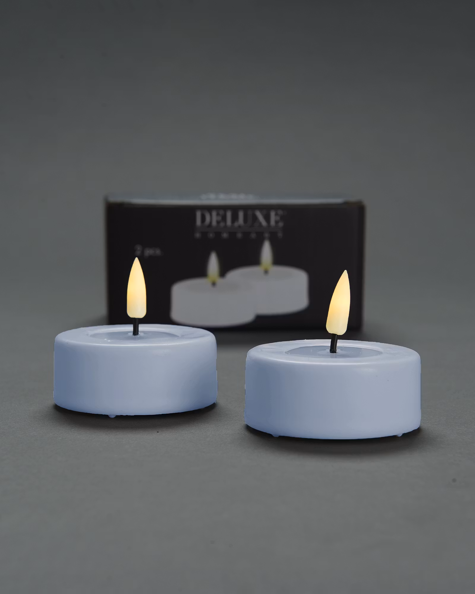 LED-Tealight LJUSBLÅ Ø 6,1 Jumbo, Set av 2