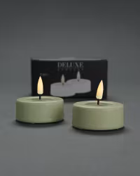 LED-Tealight GRÖNA Ø 6,1 Jumbo, Set av 2