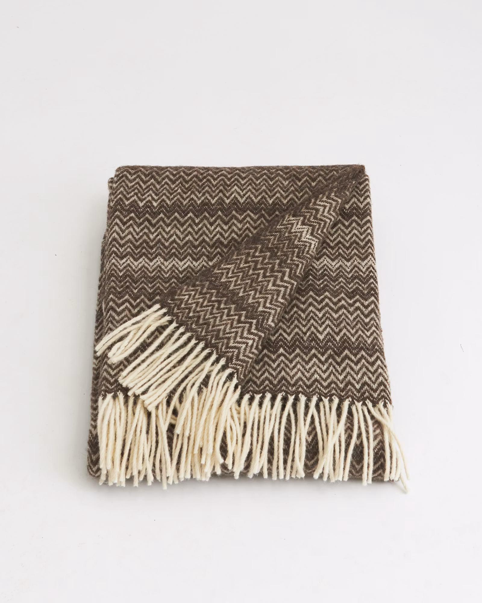 Ullpläd Woven, Brun 130x170cm