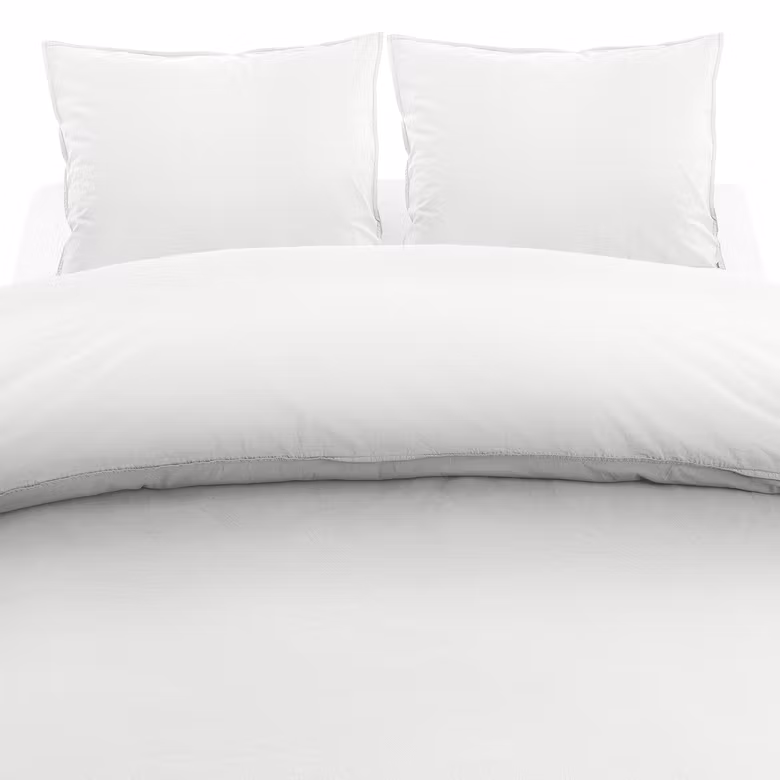Påslakanset Washed Cotton - Snow (Enkel - Dubbel)