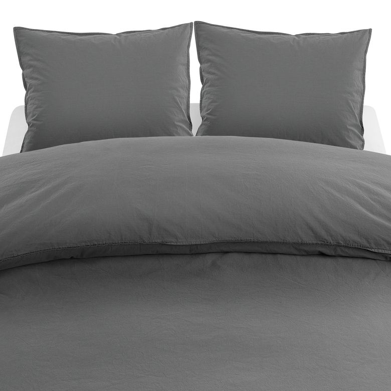 Påslakanset Waveless Percale - Grafitgrå