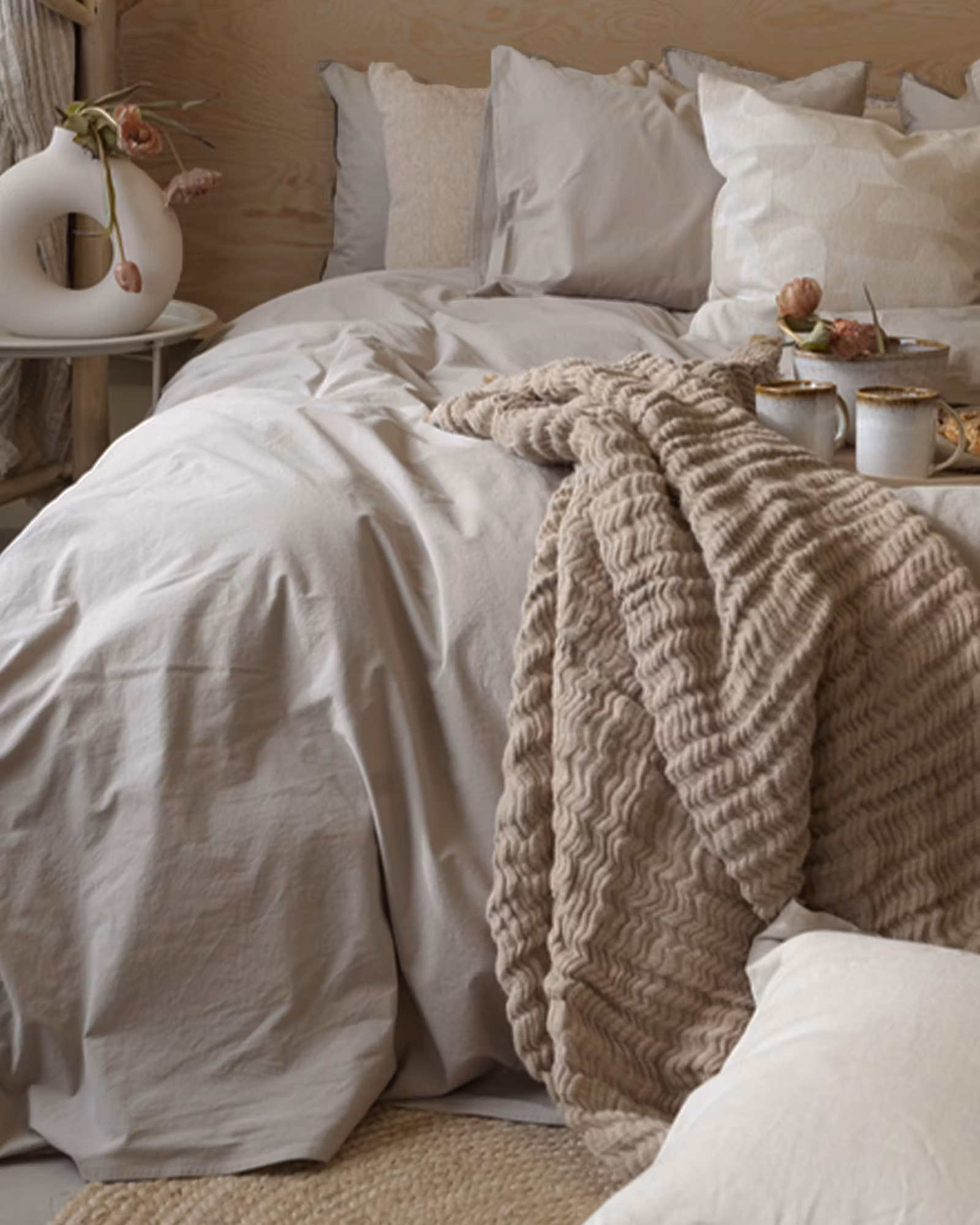 Påslakanset Washed Cotton - Sand (Enkel - Dubbel)