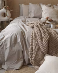 Påslakanset Waveless Percale - Sand