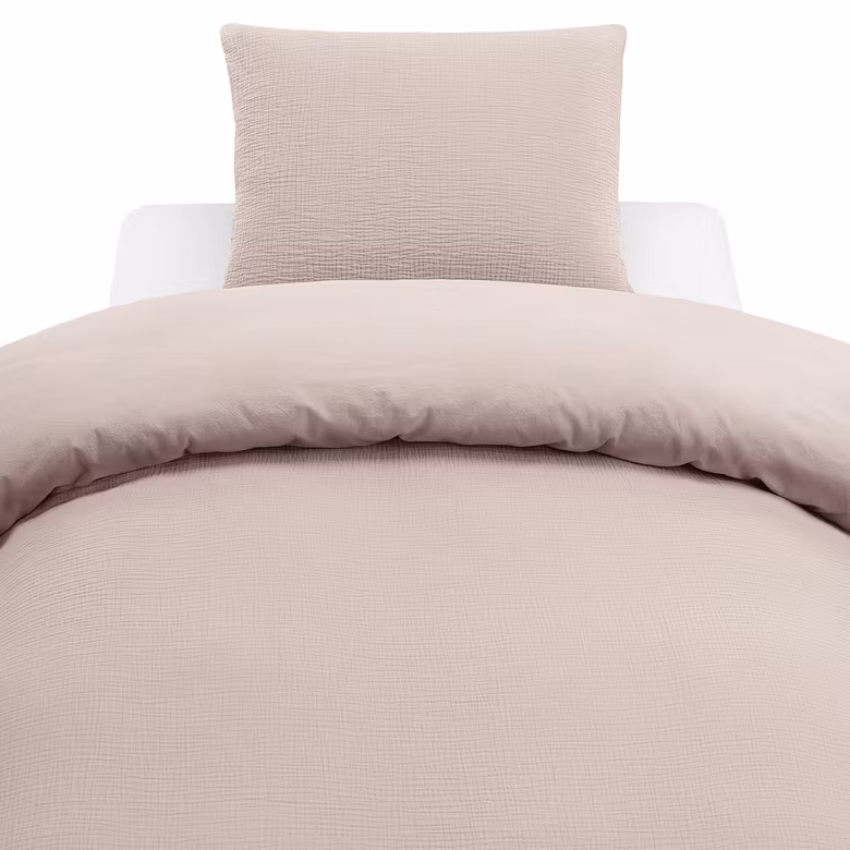 Påslakanset i Mjuk Bomullsmuslin, Puder Rosa