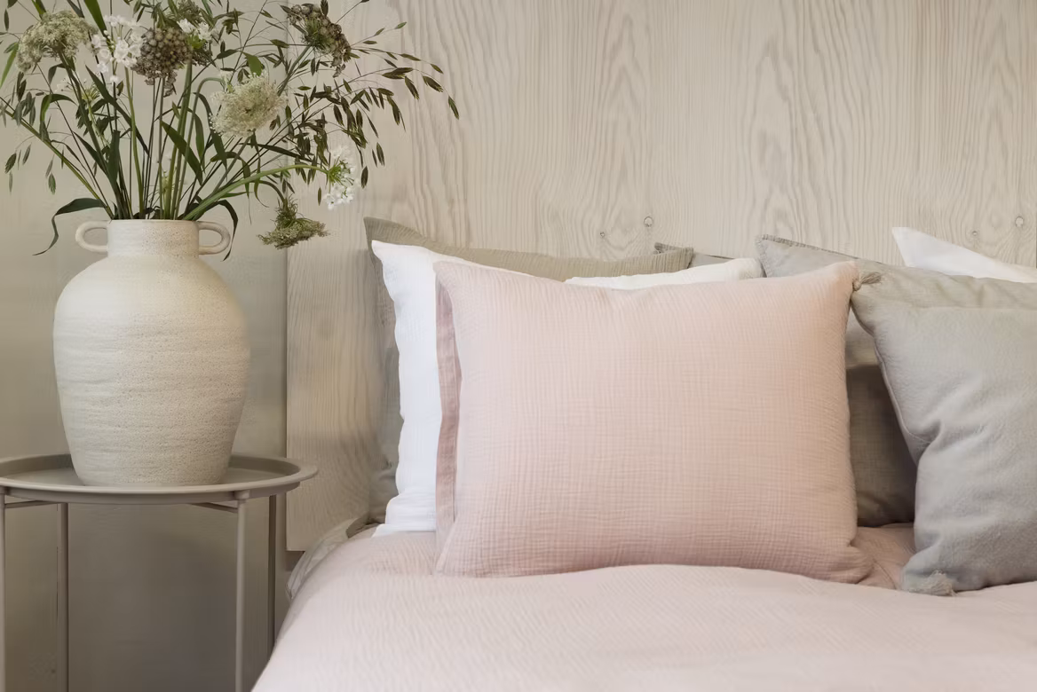 Påslakanset i Mjuk Bomullsmuslin, Puder Rosa