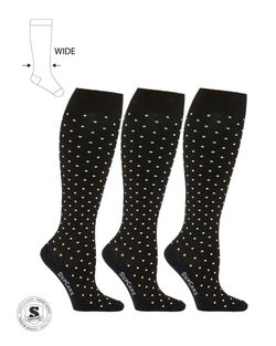 Tinydot Stödstrumpor Breda Vader, Bambu 15-21 mmHg Svart 3-Pack