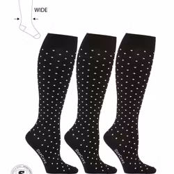 Mini Dot Stödstrumpor Breda Vader, Bambu 15-21 mmHg Svart 3-Pack