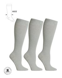 Grå Stödstrumpor Breda Vader, Bambu 15-21 mmHg 3-Pack