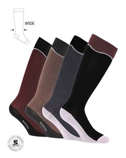 Wave Stödstrumpor Breda Vader Bambu 15-21 mmHg, Multi 4-Pack