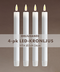Inomhus LED-Kronljus VITA 24cm - Real Flame, set av 2,4 el. 6st